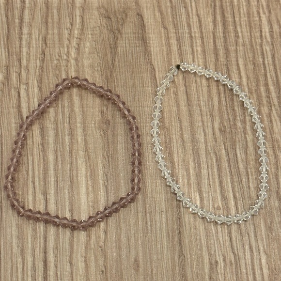 Purple and Clear 2pk Crystal Bracelets - Picture 2 of 4